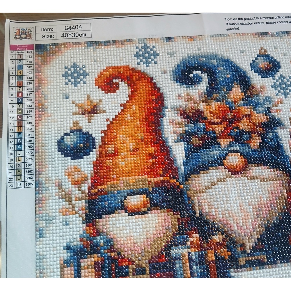 Finished Diamond Art Painting 40x30cm Christmas Nombs - Picture 2 of 3